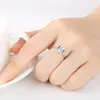 Ny Luxury Super Sparkling Zircon S925 Silver Ring Fashionabla och Charming Women Classic Design Ring Wedding Banket Jewelry Anniversary Gift