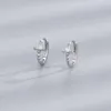 Stud Earrings PANJBJ 1PC Silver Gold Color Zircon Earring For Women Girl Gift Triangle Geometry Hiphop Jewelry Drop Wholesale