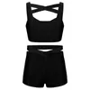 Running Sets Sleeveless Gymnastics Ballet Crop Top com shorts Conjunto infantil meninas ioga ginástica esportes ativos de jazz bailarina