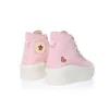 2023 Valentine Day Limited Casual Shoes Pink Star Love Brodery Play Platform Lace Up Ladies Board Shoes