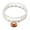 Anklets delysia King Simple Artificial Pearl Fan Shell Anklet Creative Retro Foot Ornaments