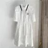 Vestidos de talla grande diseñador Mujer Camisa Vestido Bordado Carta Faldas de manga corta Moda Casual Verano Blanco para mujer MFIM