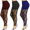 Leggings femininas mulheres calças magras casuais leggings moda de retalhos de retalhos de malha elástica da cintura completa Leggings de lápis plus size US 230316