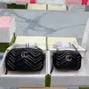 Moda Marmont Women Luxurys Designers Bags 446744 Bolsas de couro reais Cadeia Chain Cosmetic Messenger Compras de bolsa de ombro Tootes