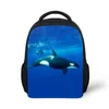 Backpack Light School Bag Cool Whale Humpback Design Girls Boys Book Kids Daypack Durable Weight Eco-friendly