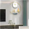 Horloges Murales Art Moderne Fun Métal Horloge Salon Or Chic Élégant Montre Chambre Silencieux Simple Horloge Murale Décor À La Maison Drop Deli Dhva4