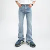 Męskie dżinsy mężczyźni High Street Hip Hip Casual Small Flare Denim Dżinsy Mężczyzna Japonia w stylu Korea Streetwear Vintage Denim Spodni Pant 230316