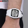 腕時計リロジ・ホムブレの男性は、女性向けの豪華な防水式の四角い電子腕時計を監視しています。