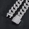 18mm Breite 16-24 Zoll 925 Sterling Silber Pass Test Moissanit Diamant Miami Kubanische Kette Halskette Armband für Frauen/Männer Schönes Geschenk
