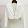 Vestido de duas peças Europa e os Estados Unidos pesado na indústria Tassel Suit Collar Coat Short Casal Minissa de Salia Mulher Mulher Minissaia