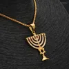 Pendentif Colliers 2023 Menorah Happy Hanukkah Or Couleur Bijoux Étoile De David Israélites Candler Symbole Hexagram National Pendentifs