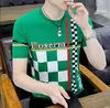 Men's T Shirts Designer Fashion Short Sleeve Striped Knitted T Shirts Slim Fit Casual Tees Male O-neck Thin Pullover Tops