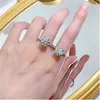 Solitaire 3ct Diamond Ring 100% Real 925 sterling silver Party Wedding band Rings for Women Men Engagement Promise Jewelry