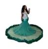 Abiti africani abiti sirena con piume 2k23 Hunter verde sexy occasionali abiti da sera di gala per Girl6221996