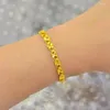 Braccialetti con ciondoli 24K Gouden Armband Gesneden Patroon Klavertje Vier Voor Vrouwen Bruiloft Partij Sieraden Geschenken