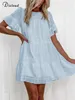 Casual Dresses DiCloud Boho White Cotton Summer Dresses For Women 2022 Loose Pregnancy Dress Elegant Party Wedding Tunic Female Clothing W0315