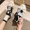 Klänning Skor SHANPA Dam stil Andas blommiga Canvas Skor Höst Tjock Plattform All-match Student Sneakers Zapatillas Mujer 230316