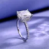 Luxus 3ct Lab Diamant Ring 100% echtes 925 Sterling Silber Party Hochzeit Band Ringe für Frauen Braut Verlobung Schmuck Geschenk