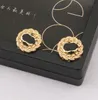 2 stili semplici placcati oro 18 carati designer di marca di lusso doppie lettere orecchini a bottone in argento 925 geometrici donne cerchio cristallo orecchino di perla gioielli