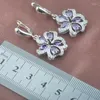 Collier boucles d'oreilles ensemble violet cristal femmes bijoux couleur argent Bracelet pendentif anneau avec zircon cubique 2023 YZ0533