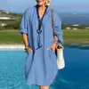 Abiti casual Donne Abito estivo oversize 2023 HARAJUKU traspirante in kaftan a maniche lunghe a manica lunga camicie ginocchiera boho