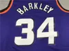 Retro Steve Nash Basketball Jersey 34 Charles Barkley 1996-97 Classics Throwback Maillots Hommes Cousu Violet Blanc Noir