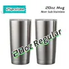 US Warehouse 20oz 30oz rostfritt stål silver tumlar tom dubbel vägg regelbunden resemugg med läckofast lock diy vatten flaska b5