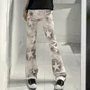 Jeans femminile femminile 2023 High Street Personality Star Stampa Contrasto Colore a basso contenuto di Bhite Bhite Bhite Girls Straight Chave Chave