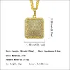 Trendy Bling Bling Dog Tags Pendant Necklace Hip Hop Jewelry 18K Gold Plated Full Crystal Rhinestones Iced Out Jewelry For Men Women Punk Rocker Accessories