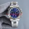 DAY U Designer de qualidade Relógio masculino ST9 Aço Todos os submostradores Funcionando 40 mm Movimento mecânico automático Vidro de safira Cerâmica Moldura Prata azul Mostrador Relógios Dhgate 007