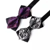 Noeuds papillon nœud papillon fait à la main de luxe pour homme mariage marié or noir cravates robe costumes accessoires brillant noeuds papillon pointu cravate