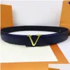 Ceintures 2023 Designer Ceinture Femmes Hommes Mode Classique Noir Rouge Blanc Bleu Boucle Lisse Bracelet En Cuir Véritable 3.8Cm Venez Avec Boîte Cadeau Dhm5T