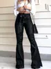 Женские джинсы с высокой талией Bellbottom Джинсы уличная одежда мода синие джинсы Femme Push Up Slim Denim Pants Женщины Mon Black Sexy Flare Jeans 2022 L230316