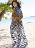 Women's Swimwear Women Beach Cape Leopard Butterfly Printed Swimsuit Cover Up For Chiffon Self Belted Kimono Bathing Suits Beachwear