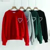 Hoodies مصممة للسيدات Amis Pullover Shirt قميص قميص أحمر القلب هوديي 2023SS مطرزة زوجين جولة الرقبة فضفاضة