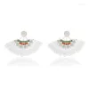 Stud Earrings Ethnic Style Jewelry 2023 Crystal Front Back Double Sided Hollow For Women Fashion Ear Jacket Piercing Earing