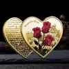 Hartvormige Rose Valentijnsdag Gift Metal Commemorative Coins 52 Talen I Love You Medal Challenge Coin Crafts RRA1129