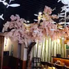 Dekorativa blommor 100 cm Simulering Cherry Blossom Branch Artificial Wedding Decor Encrypted Ribbon Fake Living Room Tree