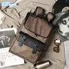 Factory men shoulder bag 3 colors street personalized belt decorative fashion backpack Joker contrast leather backpacks simple atmospheric plaid handbag 8078#