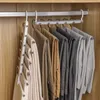 Hangers Racks 6 in 1 Magic Trouser Rack Hangers Stainless Steel Folding Pants Racks Tie Hanger Shelf Bedroom Closet Organizer Wardrobe Storage 230316