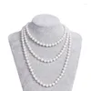 Chains HOWAWAY Art Deco Fashion Faux Pearls Necklace 1920s Flapper Beads Cluster Long Pearl For Gats150cm