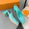 Italy Designer Sandals Women Heel SHAKE Heels Patent Leather Sandal Fashion Ladies Casual Mules Metal Buckle Slides Open Heel Chunky Sandals