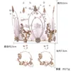 Collier boucles d'oreilles ensemble FORSEVEN luxe plume blanche simulée perle ronde diadèmes couronne pour princesse femmes mariée fête de mariage