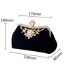 Avondtassen Vrouwelijke Diamond Pearl Handtas Vintage Crystal Flower Avondtasje Bruiloft Bruid Clutch Bag PurseBlack 230316