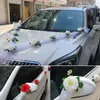 Fiori decorativi Fiore artificiale della rosa bianca per la decorazione dell'automobile di nozze Decorazioni nuziali