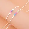 Charm Armband Creative Three-Color Transparent Glass Bead Woven Justerbar Bisexual Par Card Armband