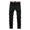 Hommes Jeans Commerce Classique Rétro Jeans Hommes Droite Mince Fermeture Éclair Décoration Lumière Pli Maigre Denim Pantalon De Mode Stretch Hip Hop Jogger Jeans 230316