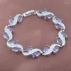 Collier boucles d'oreilles ensemble violet cristal femmes bijoux couleur argent Bracelet pendentif anneau avec zircon cubique 2023 YZ0533