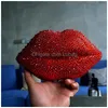 Kvällspåsar Luxury Diamond Inlaid Nightclub Holding Party Bag Acrylic Lip Chain Dinner Female Drop Leverans Lage Accessories DHVGT