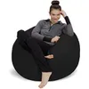 소파 자루 - 플러시 울트라 소프트 콩 가방 의자 메모리 폼 콩 가방 의자 - 마이크로 에게드 커버 - 박제 거품 채워진 가구 및 기숙사 방에 대한 액세서리 - 검은 색 3